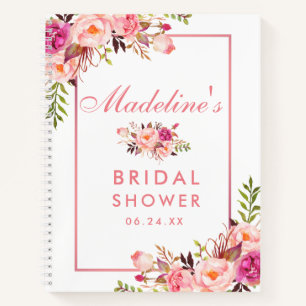 Carnet Fête des mariées Floral Rose Blush Liste cadeaux