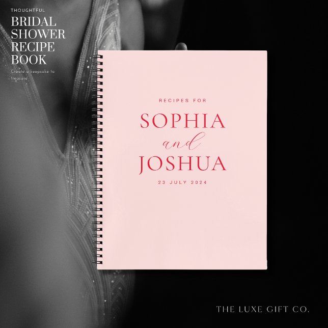 Carnet Fête des mariées moderne Blush Couples Recette (Créateur téléchargé)