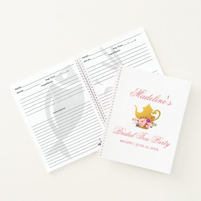 Carnet Fête des mariées Tea Party Floral rose Recette (Intérieur)