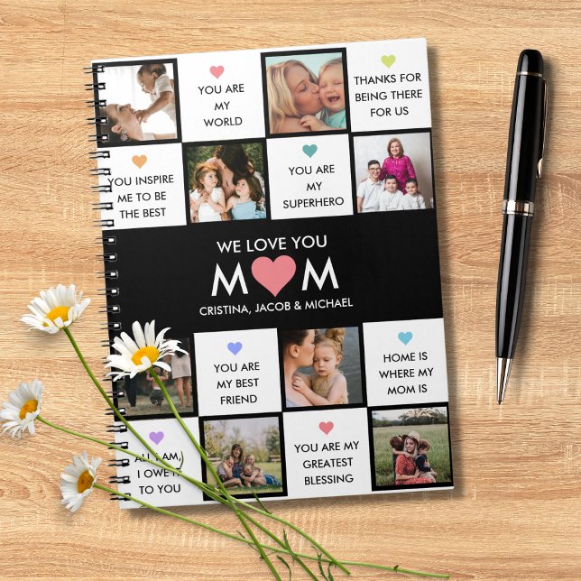 Carnet Fête des mères Collage photo personnalisé avec cit (Créateur téléchargé)