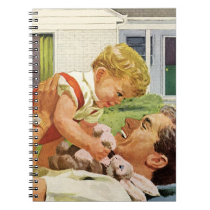 Carnet Fête des pères vintage, Happy Family dans les banl