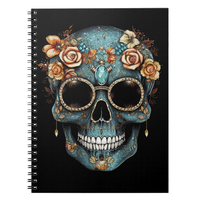 Carnet Fête du crâne mexicain floral de Dead Dia De Muert (Devant)