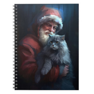 Carnet Fête du Père Noël du chat bleu russe