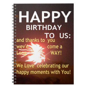 Carnet Fête Fireworks avec message Merci
