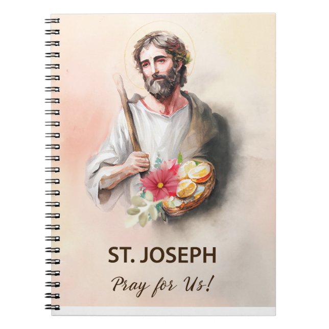 Carnet Fête Saint-Joseph Priez pour nous Aquarelle (Devant)