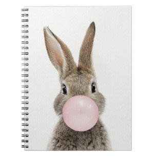 Carnet Feu de lapin rose bulle gomme