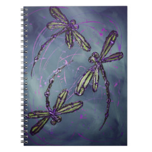 Carnet Feu nocturne violet de libellule