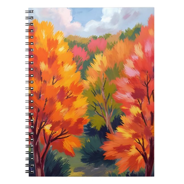 Carnet Feuillage d'automne | Aquarelle de feuilles d'auto (Devant)