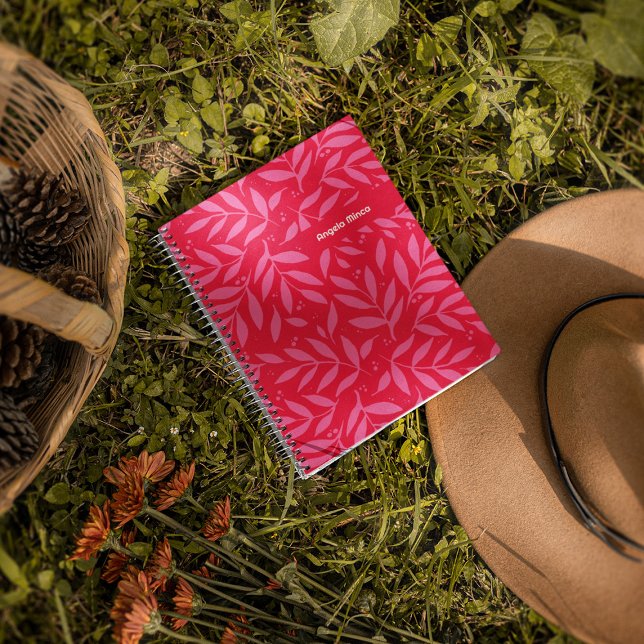 Carnet Feuillage rose et rouge (Créateur téléchargé)