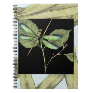 Carnet Feuille avec l'encart de libellule par Jennifer