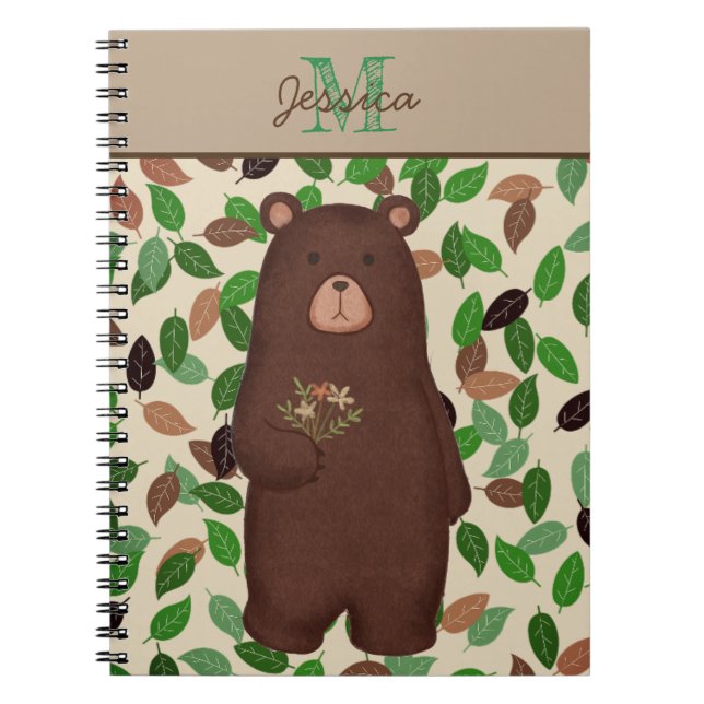 Carnet Feuille d'automne d'ours de région boisée (Devant)