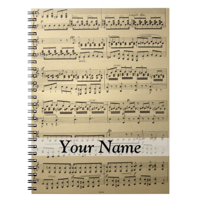 Carnet Feuille de musique vintage (Devant)