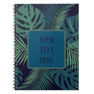 Carnet feuille de palmier foncé tropical moderne, fig jun