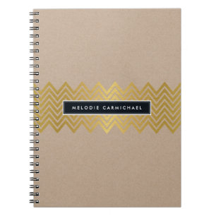 Carnet Feuille d'or mignonne moderne SIMPLE papier