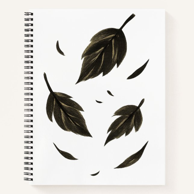 Carnet Feuille en chute - Nature minimaliste de l'encre s (Devant)