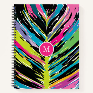 Carnet Feuille tropicale Abstraite vibrante multicolore