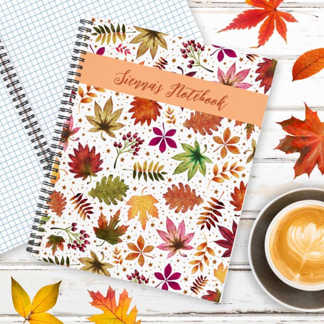 Carnet Feuilles automnales de feuillage botanique d'autom (Autumn Botanical Foliage Fall Leaves Name Notebook)