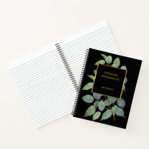Carnet Feuilles d'aquarelle élégant or professionnel
