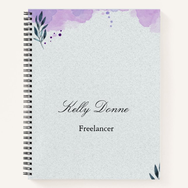 Carnet Feuilles d'aquarelle vert pourpre (Devant)