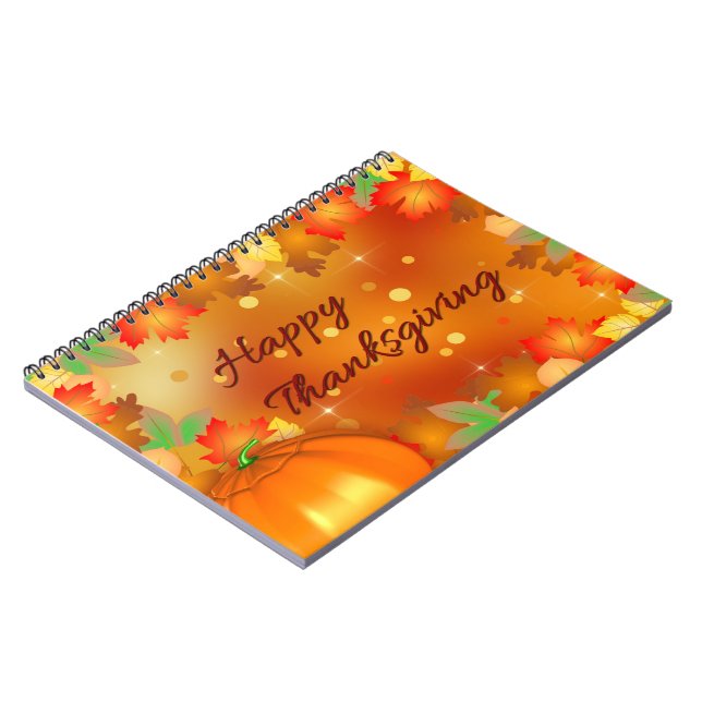 Carnet Feuilles d'automne colorées bon thanksgiving (Côté gauche)