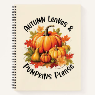 Carnet Feuilles d'automne et Citrouilles s'il vous plaît 