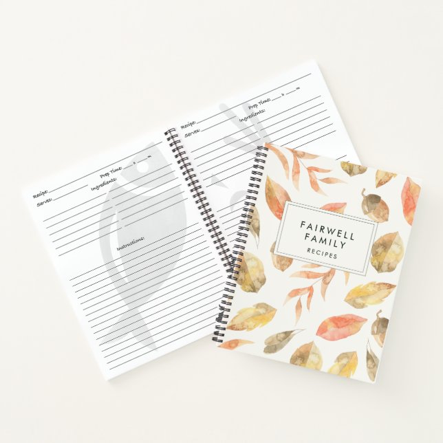 Carnet Feuilles d'automne Famille Recettes cuisine (Intérieur)