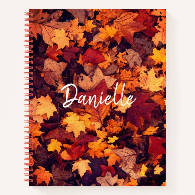 Carnet Feuilles d'automne | Monogramme (Devant)
