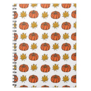 Carnet Feuilles d'automne : Motif Citrouille à main