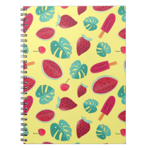 Carnet Feuilles de pavot, cerise, fraise et pastèque