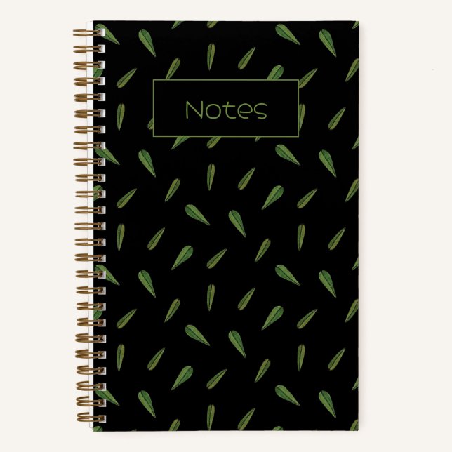 Carnet Feuilles du printemps, motif aquarelle (Recto)