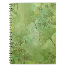 Feuilles Ginkgo et Bambou - Couleurs vertes