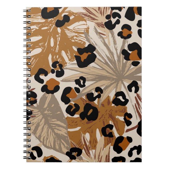 Carnet Feuilles tropicaux Abstraits et camoufle léopard g (Devant)
