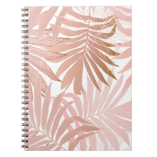 Carnet Feuilles tropicaux : motif à dégradé brillant.