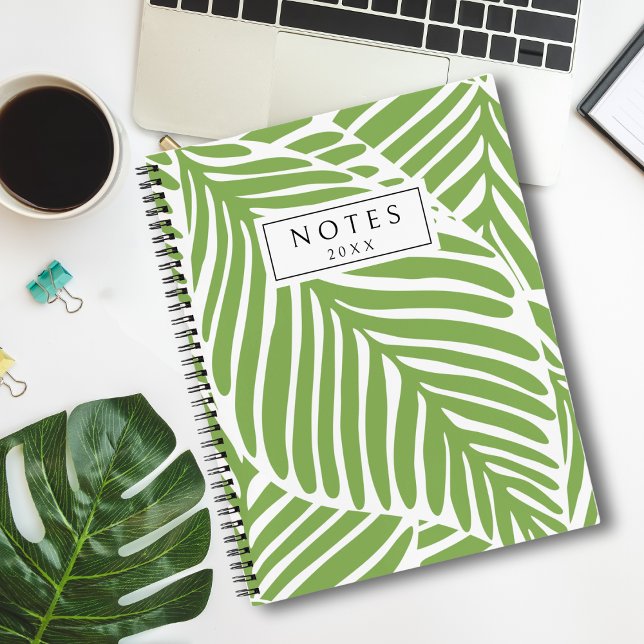 Carnet Feuilles verts modernes personnalisés (Créateur téléchargé)