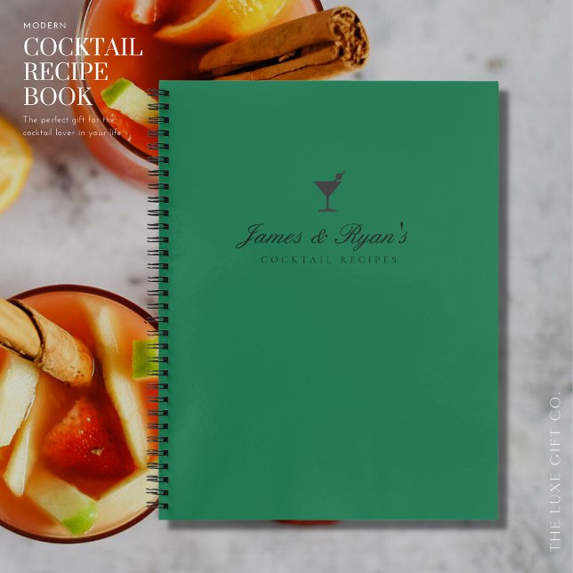 Carnet Fiançailles vert moderne cadeau Blank Cocktail Rec (Créateur téléchargé)