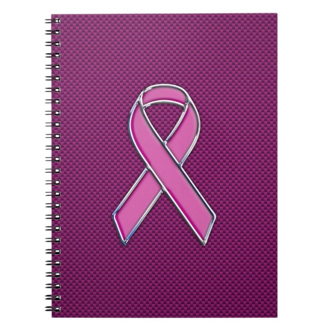 Carnet Fibre fuchsia de carbone de conscience rose de (Devant)