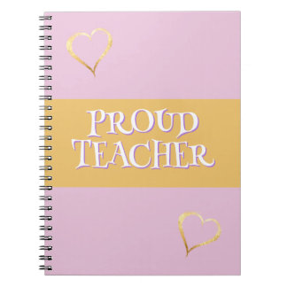 Carnet Fier enseignant rose personnalisé