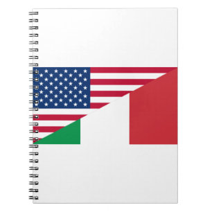 Carnet Fierté italo-américaine Drapeau États-Unis Italie
