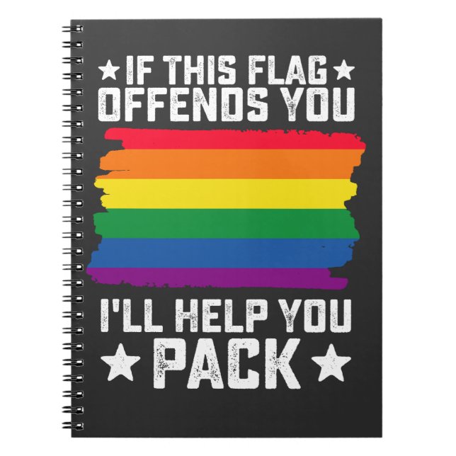 Carnet Fierté LGBT Si ce drapeau vous offense, je vous ai (Devant)