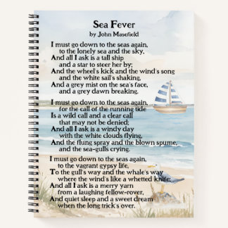 Carnet Fièvre de la mer poème nautique de John Masefield