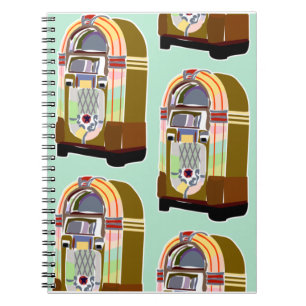 Carnet Fifties Jukeboxes Retro Minty Joy Motif d'art