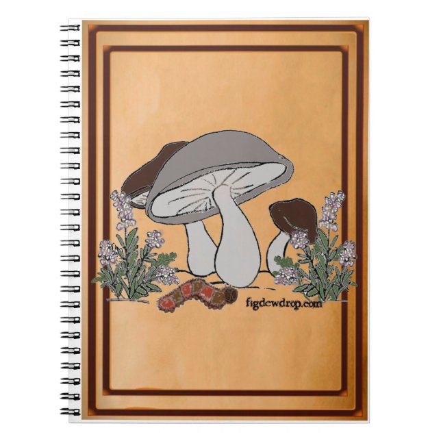 Carnet figdewdrops caterpillar mushroom notebook (Devant)