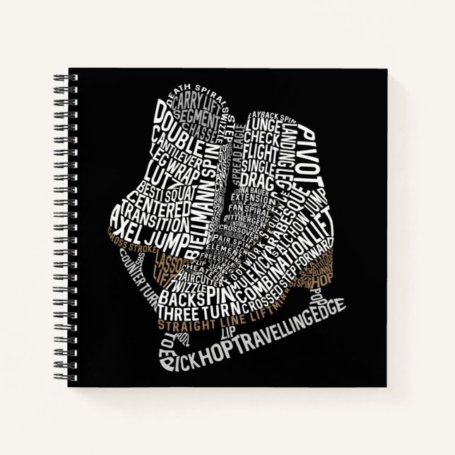 Carnet Figure Patinage Word Art Patinage sur glace (Devant)