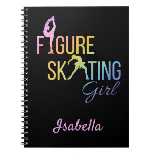 Carnet Figure patineuse fille arc-en-ciel rose