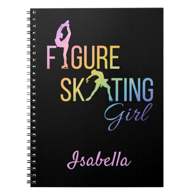 Carnet Figure patineuse fille arc-en-ciel rose (Devant)