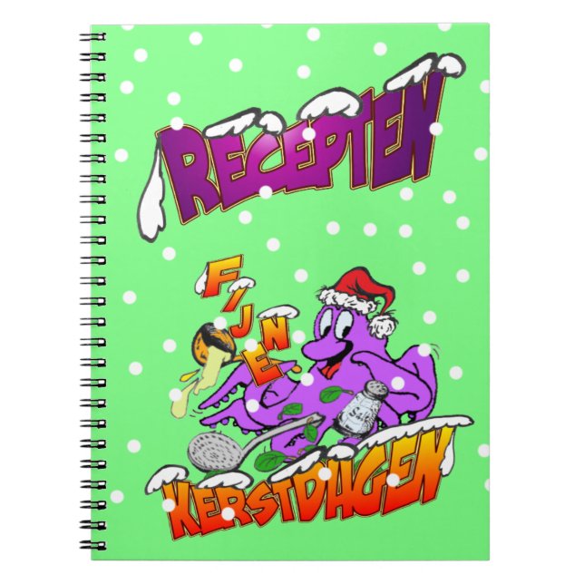 Carnet Fijne Kerstdagen Octopus Kok Recepten Notitieboek (Devant)