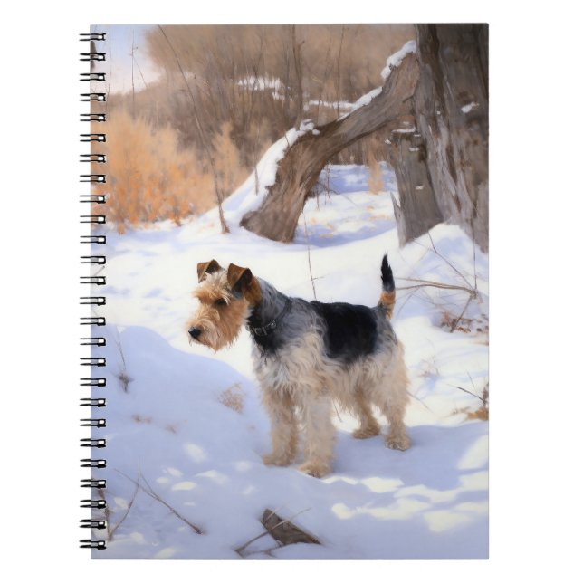 Carnet Fil Fox Terrier Laisser neiger Noël (Devant)