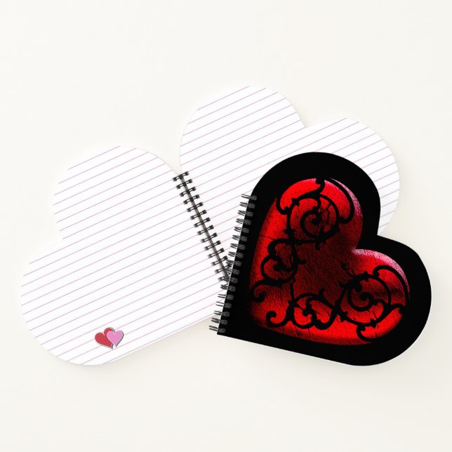 Carnet Filigree Goth Red Heart (Intérieur)