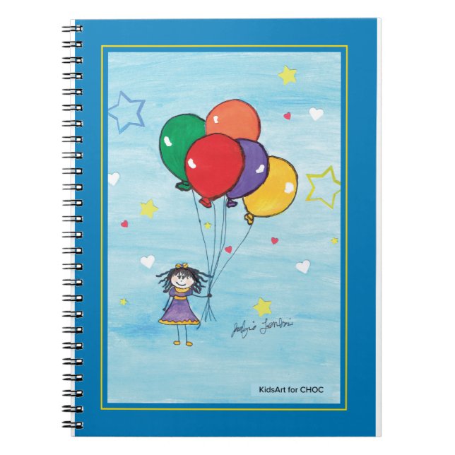 Carnet Fille aux Ballons - Dessins d'Enfants pour CHOC (Devant)