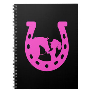 Carnet Fille avec cheval et Casquette occidental Hot rose
